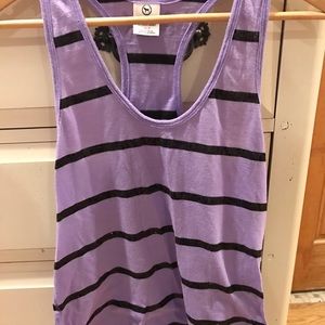 Purple and black striped tank top from PINK
